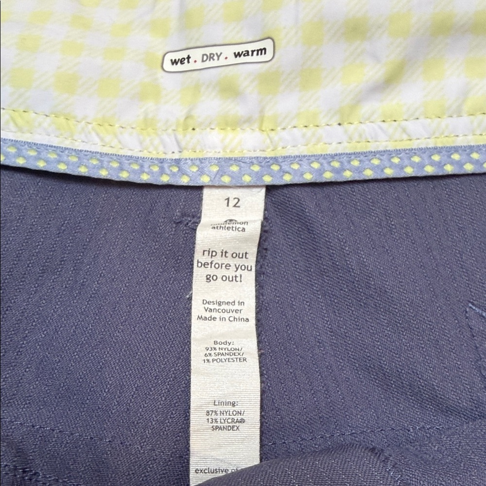 Lululemon sz 12 Longer Shorts Hiking Golfing Bermuda Walking purple and mint - Picture 3 of 12
